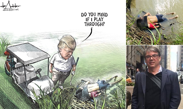Hoa si biem ‘gap hoa’ vi tranh ve Tong thong Trump