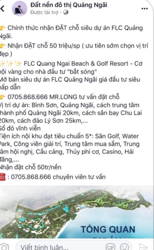 Chua khoi cong, FLC Quang Ngai da ram ro rao nhan dat coc du an