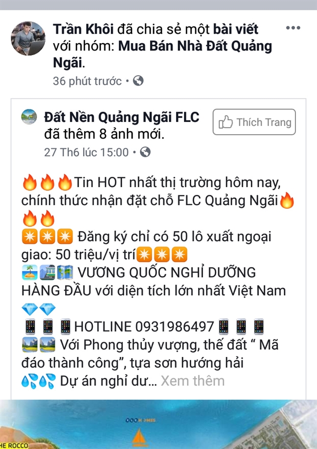 Chua khoi cong, FLC Quang Ngai da ram ro rao nhan dat coc du an
