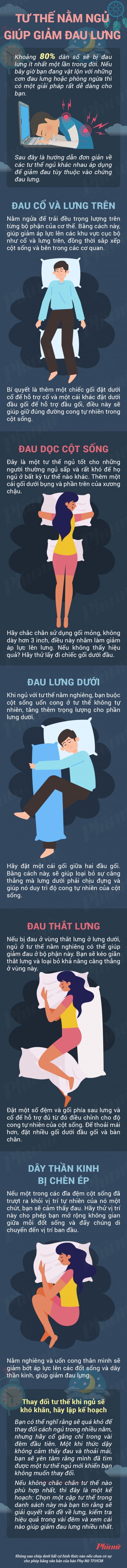 Những tư thế nằm ngủ giúp trị đau lưng