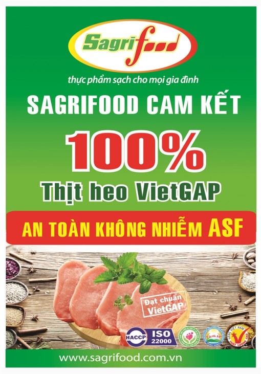 Thịt heo VietGAP của Sagrifood cam kết không nhiễm ASF