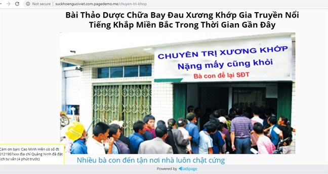 Thuc pham chuc nang vo tu quang cao nhu thuoc chua benh