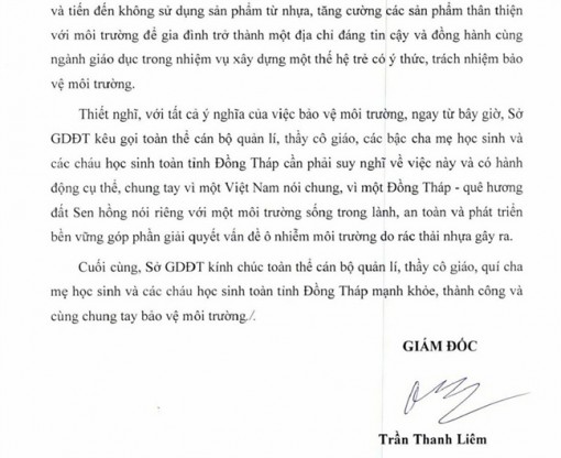 Giám đốc Sở GD-ĐT Đồng Tháp kêu gọi không thả bóng bay vì môi trường