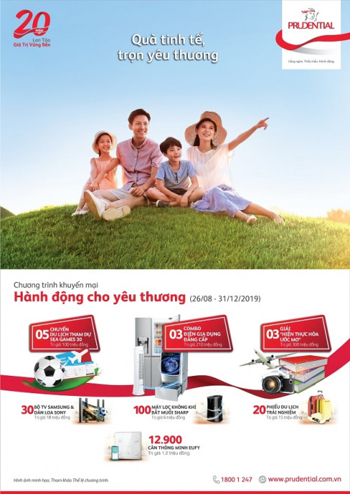 Prudential Việt Nam triển khai chương trình khuyến mãi ‘Hành động cho yêu thương’