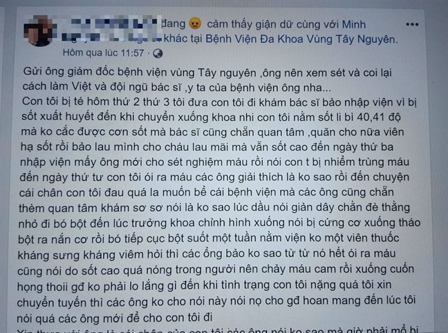 Xon xao nguoi me gui ‘thu’ de nghi giam doc benh vien chan chinh lai doi ngu bac si, y ta