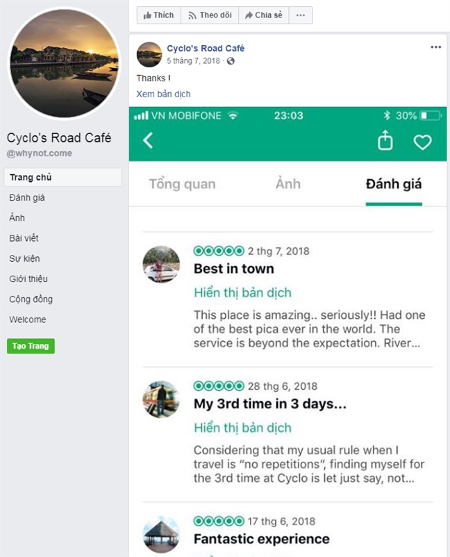 Cyclo’s Road Cafe khong chi duoi khach Viet, khong chi mot lan, khong phai moi day