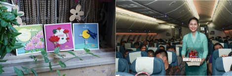 Hành khách nhí đón Trung thu trên chuyến bay Vietnam Airlines