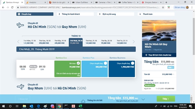 Thu Tu hang tuan, Bamboo Airways mo ve ban chi tu 99.000 dong