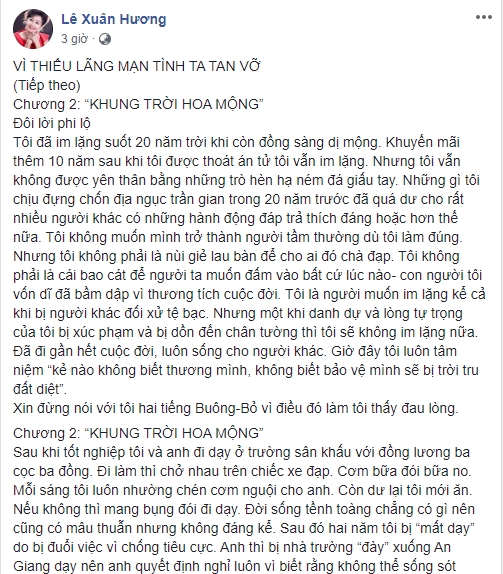 Tu tam thu cua nghe si Xuan Huong: Im lang chiu dung hay cong khai de duoc cam thong?