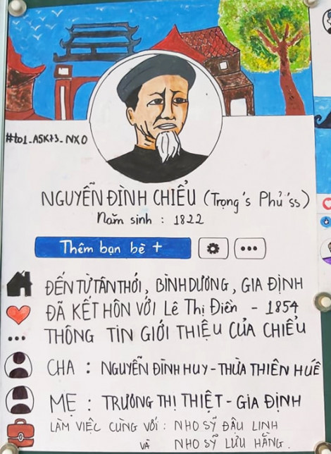 Cuộc đời cụ Nguyễn Đình Chiểu được nhóm học sinh 11 phác họa qua Facebook