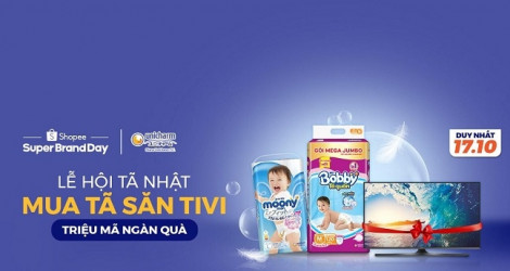 ‘Lễ hội tã Nhật’ đang khuấy đảo Shopee: ‘Mua tã săn ti vi nhận triệu mã ngàn quà’