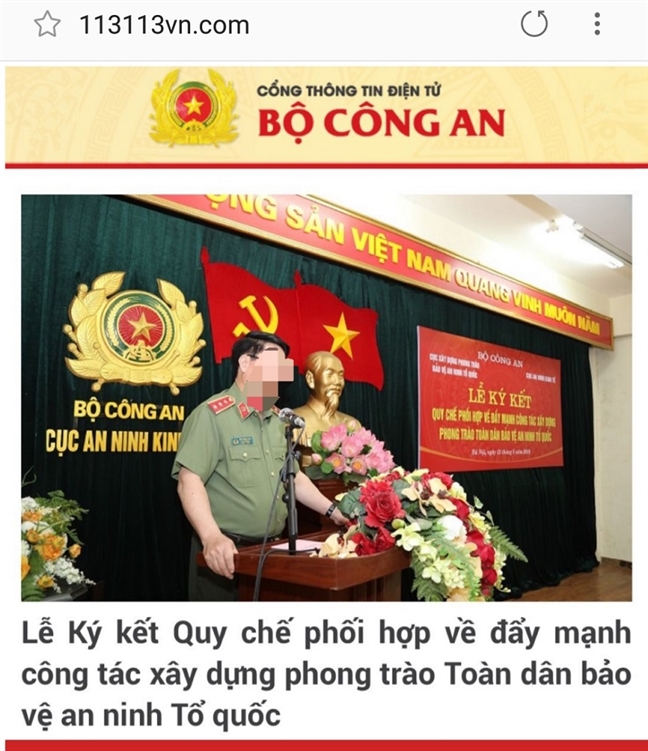 Phat hien trang web gia danh Bo Cong an, chua ma doc