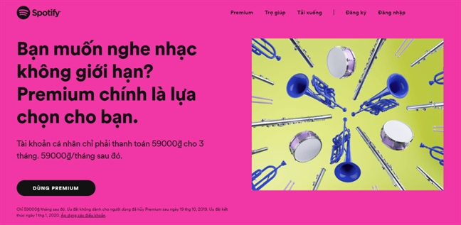 Spotify tung uu dai goi Premium nhan mua le hoi cuoi nam