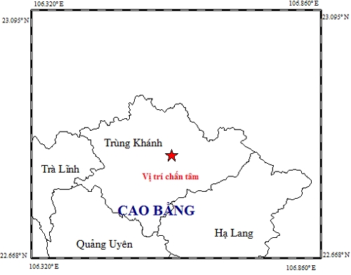 Sang nay (28/11), Cao Bang xay ra dong dat 4,7 do Richter