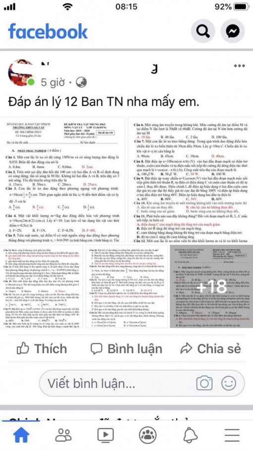 Tổ trưởng môn lý Trường THPT Gò Vấp đưa đề thi lên Facebook: Không được phép dù với lý do gì