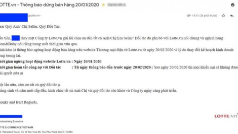 Lotte.vn ngưng hoạt động từ ngày 20/1/2020