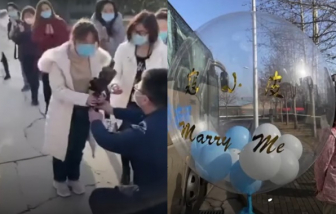 Clip: Nữ bác sĩ được cầu hôn sau khi hoàn thành nhiệm vụ tại Vũ Hán