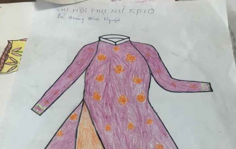 Trẻ em thi vẽ áo dài