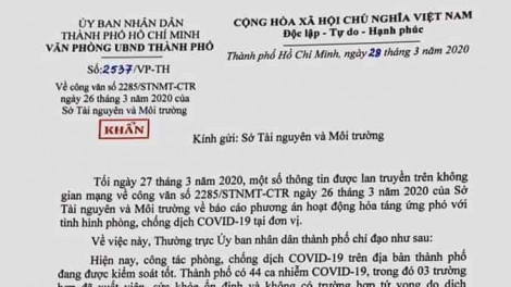 UBND TPHCM không có chủ trương ban hành văn bản kiểm tra lò hỏa táng, phê bình nghiêm khắc Sở TN&MT