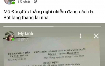 Quảng Ngãi xử phạt cá nhân tung thông tin người cách ly y tế lên Facebook
