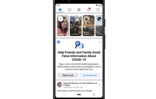 Facebook sẽ cảnh báo cho người dùng biết “tin vịt” về COVID-19