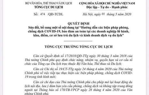 Tổng cục Du lịch hủy quy định cấm đăng tin, bài trên mạng xã hội về dịch COVID-19 ở điểm kinh doanh