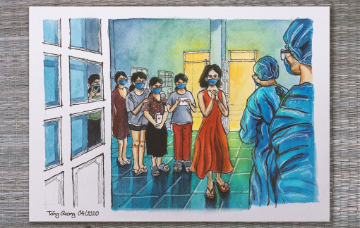 "Người vẽ tranh ký họa trong khu cách ly" - Nguyễn Tăng Quang