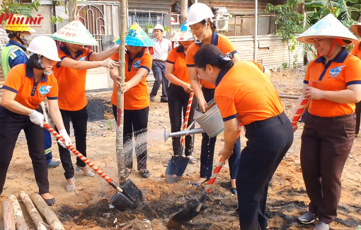 Trồng cây, vệ sinh đường phố mừng sinh nhật Bác