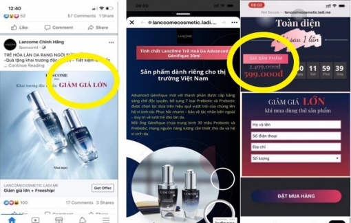 Mỹ phẩm Lancôme giả bán tràn lan trên fanpage, website