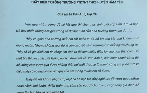 Hiệu trưởng gửi thư cho trò giỏi thi rớt: "Thầy tin em sinh ra để làm điều lớn hơn"