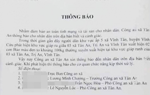 Nghi báo đen đi vào khu dân cư, chính quyền kêu gọi người dân cảnh giác