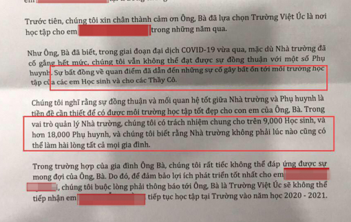 Mâu thuẫn học phí, trường quốc tế không nhận hàng loạt học sinh cũ