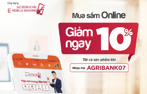 Giảm ngay 10% tất cả các sản phẩm tại siêu thị điện tử VnShop trên ứng dụng Agribank E-Mobile Banking