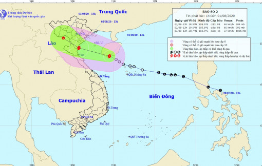 Áp thấp nhiệt đới đã mạnh thành bão số 2 Sinlaku