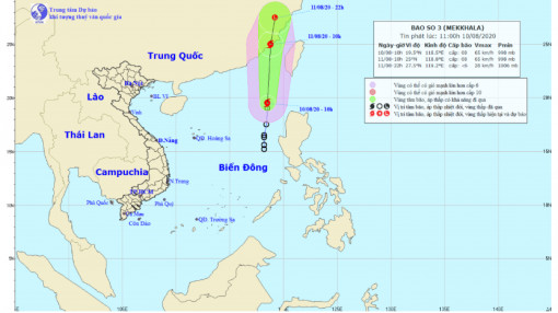 Áp thấp nhiệt đới trên Biển Đông mạnh lên thành bão số 3, miền Nam có mưa giông