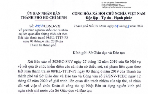 Giám đốc Sở GD-ĐT TPHCM bị phê bình vì tổ chức đoàn đi công tác Nhật Bản