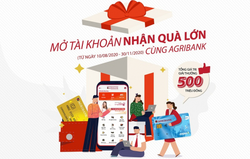 Mở tài khoản, nhận quà lớn cùng Agribank