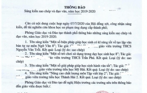 Sao chép sáng kiến kinh nghiệm giáo viên bị bêu tên: Việc làm ấu trĩ?