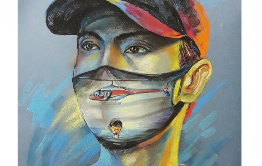 Bộ tranh người nổi tiếng đeo khẩu trang độc đáo của họa sĩ Lê Sa Long