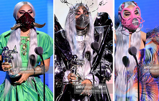 Lady Gaga quái dị hết cỡ với loạt khẩu trang độc đáo khi nhận giải MTV