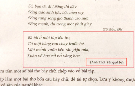 Hơn mười lần tái bản, sách giáo khoa Ngữ văn 8 vẫn “làm mất” thơ của tác giả Đoàn Văn Cừ