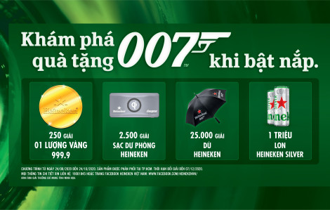 Phiên bản giới hạn Heineken James Bond ra mắt 
Với hơn một triệu phần quà hấp dẫn bên dưới nắp lon