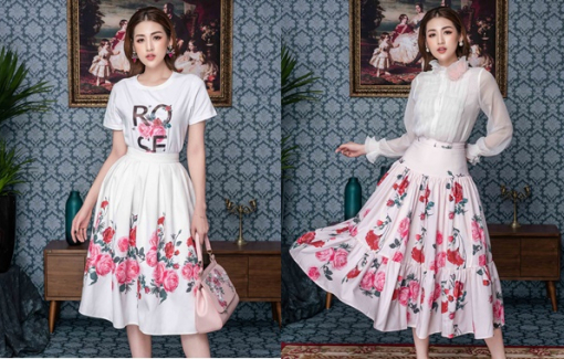 Á hậu Tú Anh gợi ý phối đồ công sở mùa thu với họa tiết hoa hồng