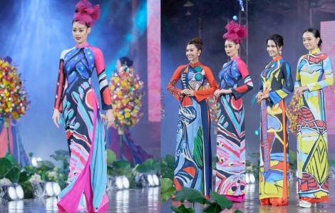 Hoa hậu Khánh Vân rực rỡ với áo dài "sắc màu hạnh phúc"