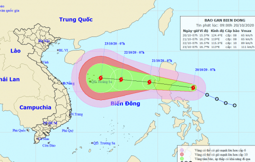Bão giật cấp 14 đang tiến vào biển Đông