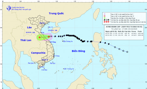 Bão số 8 suy yếu thành áp thấp nhiệt đới, bão số 9 rất mạnh đang áp sát các tỉnh miền Trung