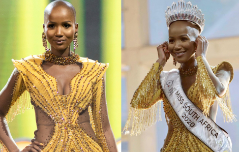 Vẻ đẹp của cô gái không tóc đăng quang "Hoa hậu Nam Phi 2020"