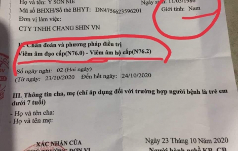 Nam công nhân được chẩn đoán viêm âm đạo