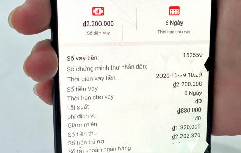 Vay 1 triệu đồng qua app, chưa đầy tháng, nhận thông báo nợ 90 triệu