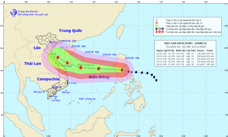 Bão số 13 vào biển Đông hướng vào các tỉnh từ Quảng Nam đến Quảng Trị